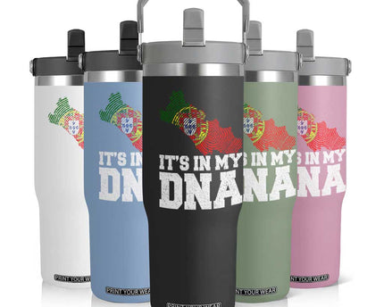 Its in My DNA Portugal Flip Straw Tumbler Portuguese Flag Portugal Boy Girl Gift