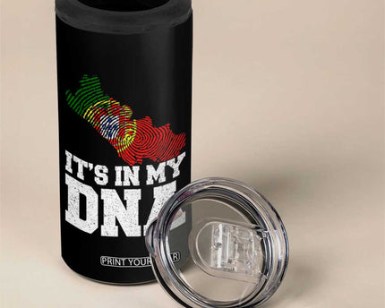 Its in My DNA Portugal 4 in 1 Can Cooler Tumbler Portuguese Flag Portugal Boy Girl Gift