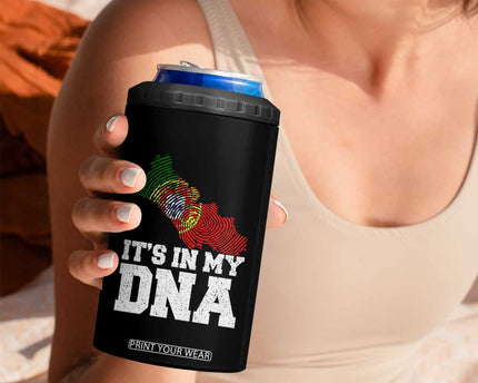 Its in My DNA Portugal 4 in 1 Can Cooler Tumbler Portuguese Flag Portugal Boy Girl Gift