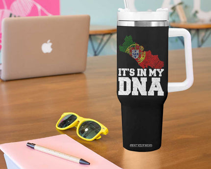 Its in My DNA Portugal Tumbler With Handle Portuguese Flag Portugal Boy Girl Gift
