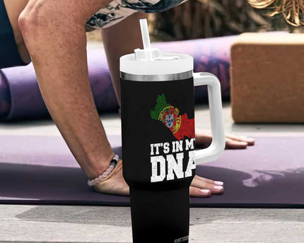 Its in My DNA Portugal Tumbler With Handle Portuguese Flag Portugal Boy Girl Gift