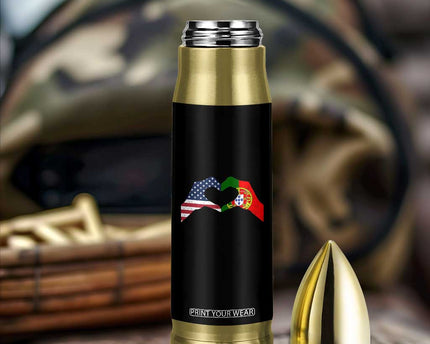 Portuguese American Flag Bullet Tumbler Vintage Portugal USA Flag Heart