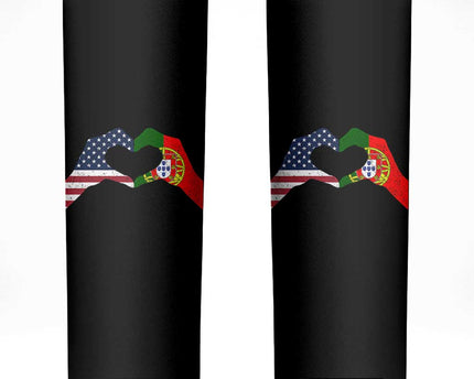 Portuguese American Flag Skinny Tumbler Vintage Portugal USA Flag Heart