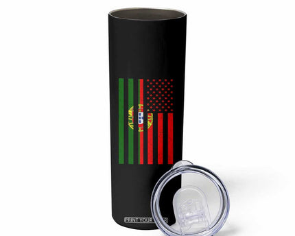 Portuguese Flag Skinny Tumbler Vintage USA Flag Portugal Pride Gifts