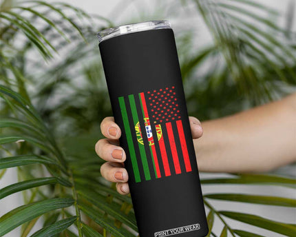 Portuguese Flag Skinny Tumbler Vintage USA Flag Portugal Pride Gifts