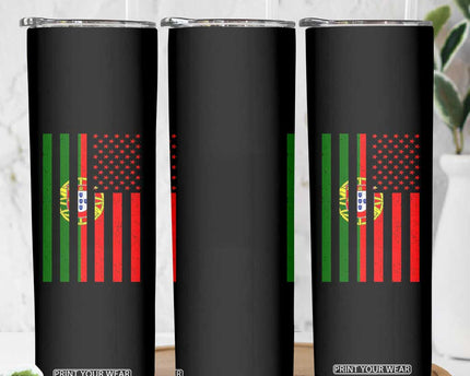 Portuguese Flag Skinny Tumbler Vintage USA Flag Portugal Pride Gifts