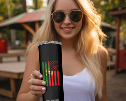 Portuguese Flag Skinny Tumbler Vintage USA Flag Portugal Pride Gifts