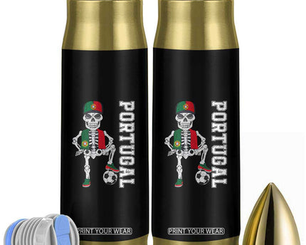 Portugal Soccer Bullet Tumbler Skeleton Portuguese Flag Futebol Football Player