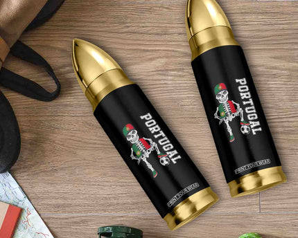 Portugal Soccer Bullet Tumbler Skeleton Portuguese Flag Futebol Football Player