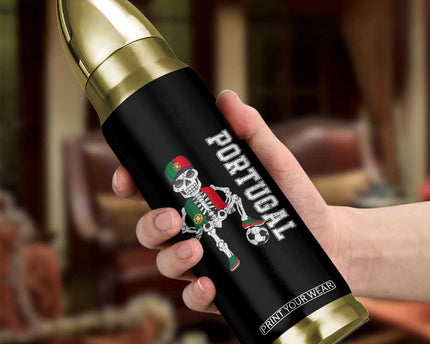 Portugal Soccer Bullet Tumbler Skeleton Portuguese Flag Futebol Football Player
