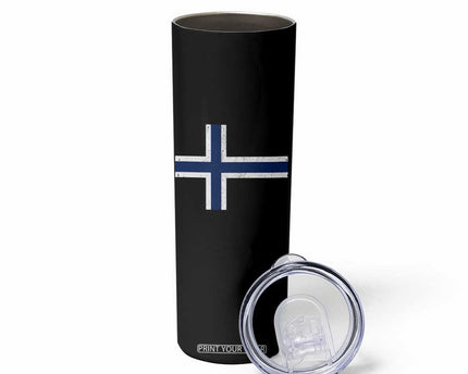 Norway Flag Skinny Tumbler Distressed Norwegian Norge Nordic Red White Blue Symbol