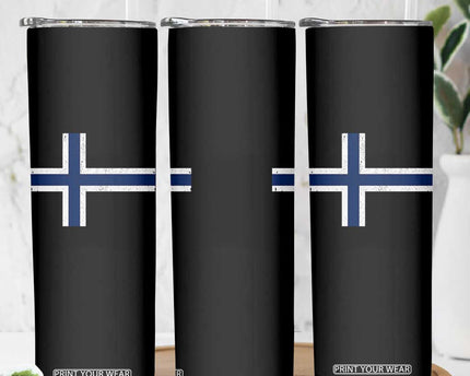 Norway Flag Skinny Tumbler Distressed Norwegian Norge Nordic Red White Blue Symbol