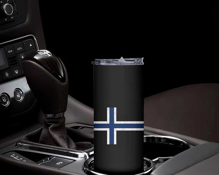 Norway Flag Skinny Tumbler Distressed Norwegian Norge Nordic Red White Blue Symbol