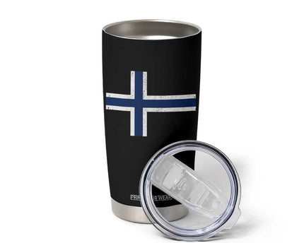 Norway Flag Tumbler Cup Distressed Norwegian Norge Nordic Red White Blue Symbol