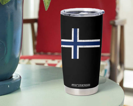 Norway Flag Tumbler Cup Distressed Norwegian Norge Nordic Red White Blue Symbol