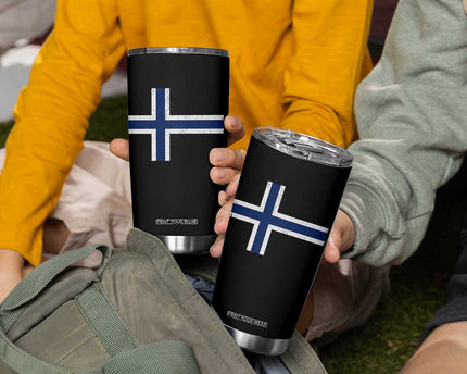 Norway Flag Tumbler Cup Distressed Norwegian Norge Nordic Red White Blue Symbol