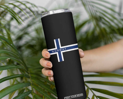 Norway Flag Cross Skinny Tumbler Vintage Distressed Norwegian Heritage Patriotic Scandinavian Graphic