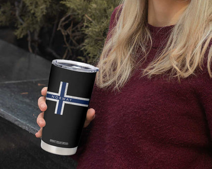 Norway Flag Cross Tumbler Cup Vintage Distressed Norwegian Heritage Patriotic Scandinavian Graphic