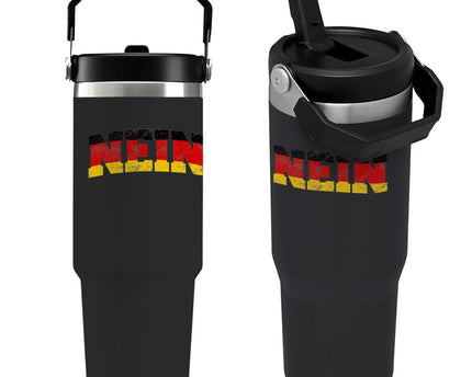 Nein Germany Flip Straw Tumbler No Saying Funny German Flag Oktoberfest