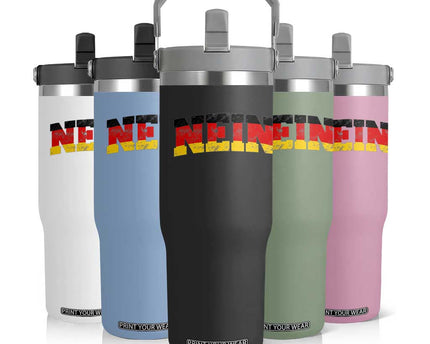 Nein Germany Flip Straw Tumbler No Saying Funny German Flag Oktoberfest