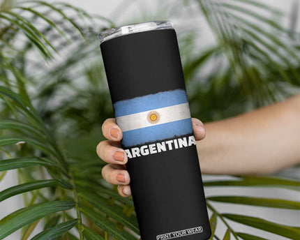 Vintage Argentina Flag Sun of May Argentinian Souvenir Skinny Tumbler