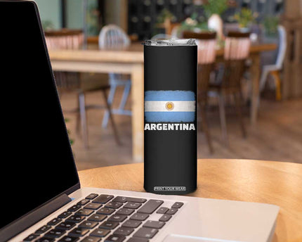 Vintage Argentina Flag Sun of May Argentinian Souvenir Skinny Tumbler