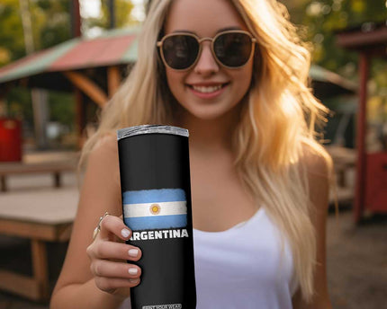 Vintage Argentina Flag Sun of May Argentinian Souvenir Skinny Tumbler