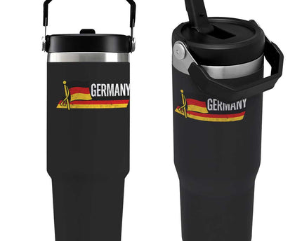 German Heritage Pride Germany Flag Flip Straw Tumbler