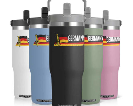German Heritage Pride Germany Flag Flip Straw Tumbler