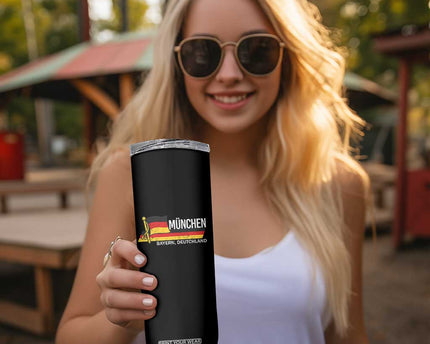 Munchen Bayern German Heritage Pride Germany Flag Skinny Tumbler