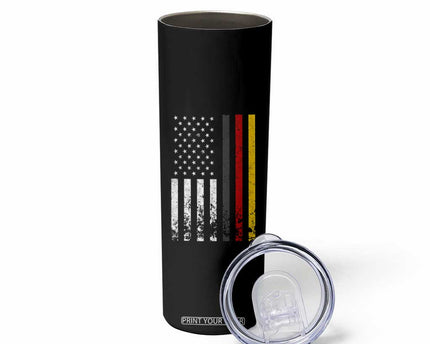Patriotic Vintage German American Flag Skinny Tumbler Germany Heritage Pride