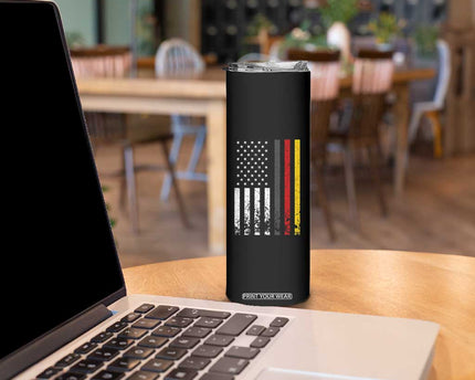 Patriotic Vintage German American Flag Skinny Tumbler Germany Heritage Pride