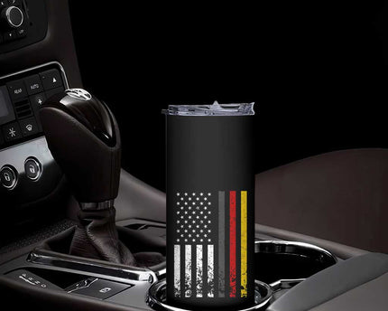 Patriotic Vintage German American Flag Skinny Tumbler Germany Heritage Pride