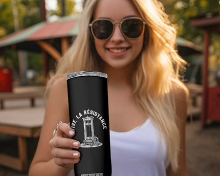 Funny Vive La Resistance Skinny Tumbler Femme Feminist Vintage Guillotine