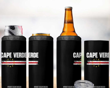 Cape Verde Pride Vintage Cape Verdean Flag 10 Stars 4 in 1 Can Cooler Tumbler