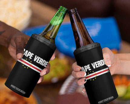 Cape Verde Pride Vintage Cape Verdean Flag 10 Stars 4 in 1 Can Cooler Tumbler