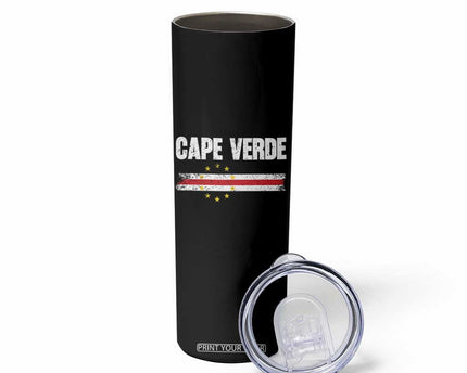 Cape Verde Pride Vintage Cape Verdean Flag 10 Stars Skinny Tumbler