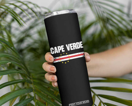 Cape Verde Pride Vintage Cape Verdean Flag 10 Stars Skinny Tumbler