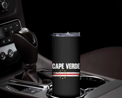 Cape Verde Pride Vintage Cape Verdean Flag 10 Stars Skinny Tumbler