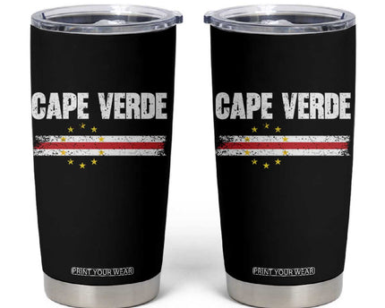 Cape Verde Pride Vintage Cape Verdean Flag 10 Stars Tumbler Cup