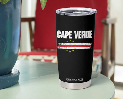 Cape Verde Pride Vintage Cape Verdean Flag 10 Stars Tumbler Cup