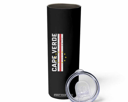 Cabo Verde Pride Vintage Jersey Cape Verdean Flag Skinny Tumbler