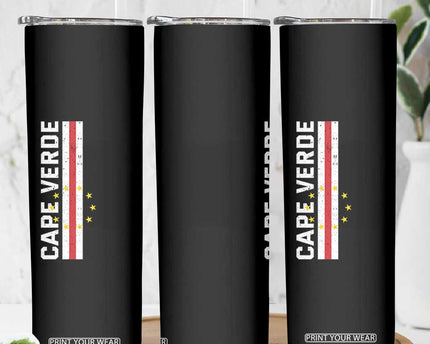 Cabo Verde Pride Vintage Jersey Cape Verdean Flag Skinny Tumbler