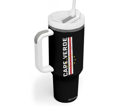 Cabo Verde Pride Vintage Jersey Cape Verdean Flag Tumbler With Handle