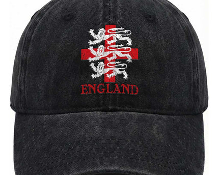 England Three Lions Symbol English Pride Souvenir Washed Cotton Baseball Cap