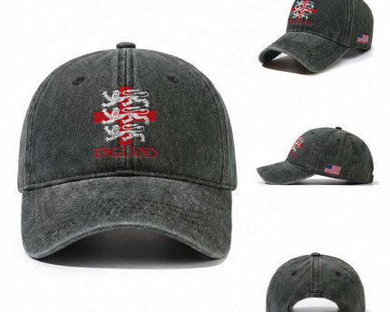 England Three Lions Symbol English Pride Souvenir Washed Cotton Baseball Cap