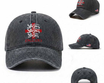 England Three Lions Symbol English Pride Souvenir Washed Cotton Baseball Cap