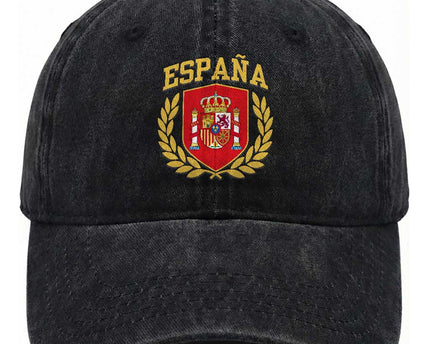 Espana Escudo Retro Spain Coat of Arms Español Washed Cotton Baseball Cap