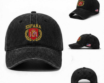 Espana Escudo Retro Spain Coat of Arms Español Washed Cotton Baseball Cap