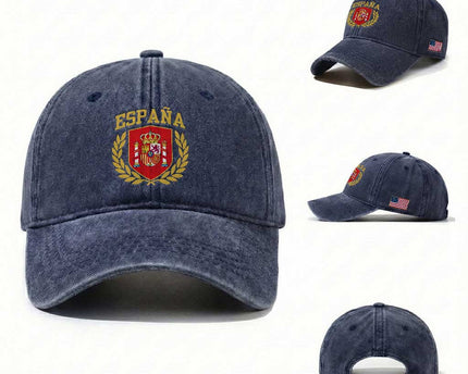 Espana Escudo Retro Spain Coat of Arms Español Washed Cotton Baseball Cap